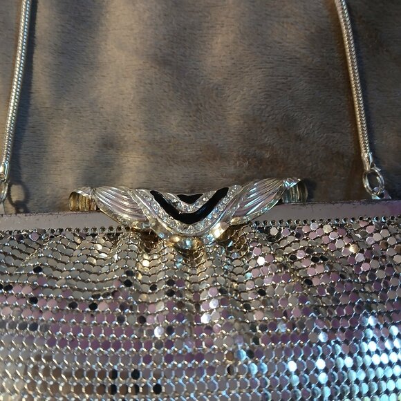 Vintage Women's Silver Tone  Beaded Clutch - Picture 2 of 7